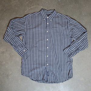 American Eagle. Men's Small. Casual Button-Down. Blue w/ Green & White.